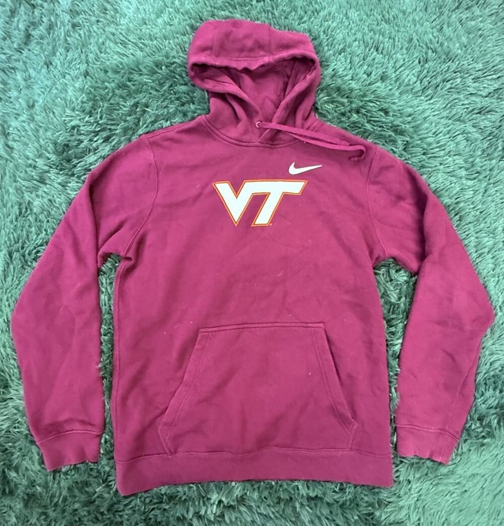 Nike VT Virginia Tech Hokies Men's Maroon Pullover Hoodie Sweatshirt Size M
